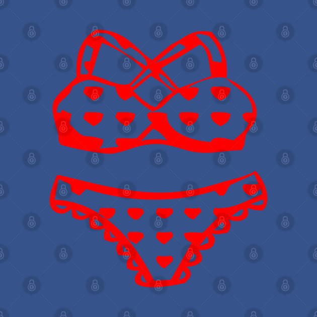 Disover The cute kawaii Bikini swimsuit design in RED - swimsuit design - Bikini - T-Shirt