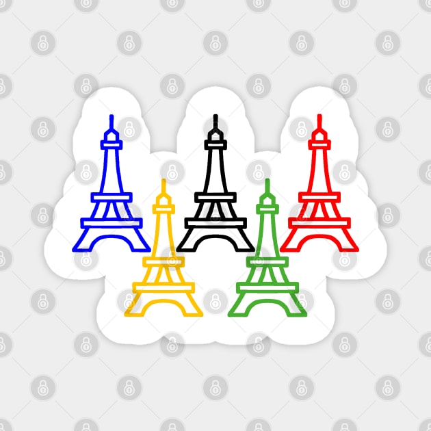 Olympic Eiffel Tower colors Magnet by Nicostore