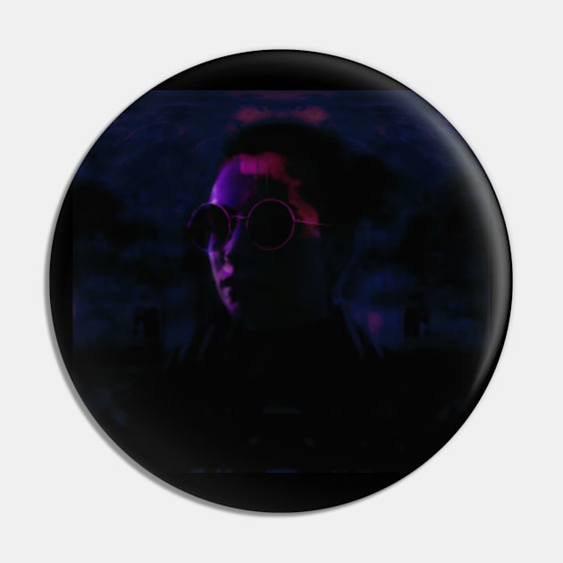 Beautiful girl with round glasses. Dark, like in night dream. Dim, blue and violet. Pin by 234TeeUser234