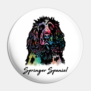 Springer Spaniel Dog - Tie Dye Color Pin