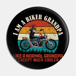 I am A Biker Grandpa Motorcycle Pin