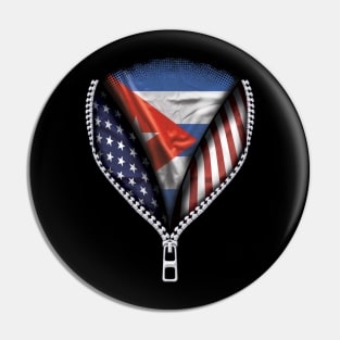 Cuban Flag  Cuba Flag American Flag Zip Down - Gift for Cuban From Cuba Pin