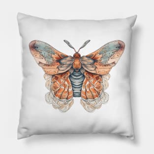 Beautiful moth with flowers Pillow