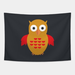 Yellow & Red Owl Tapestry