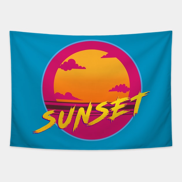 Sunset Dusk Tapestry by BG Art & Design