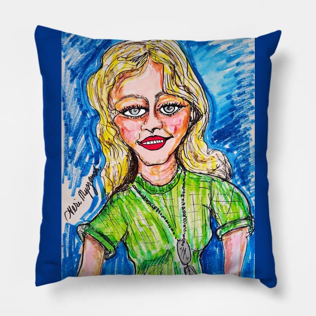 MASH Margaret "Hot Lips" Houlihan Loretta Swit Pillow by TheArtQueenOfMichigan 