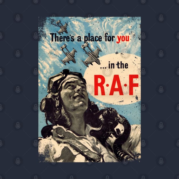 There's a place for you in the RAF retro poster by Jose Luiz Filho