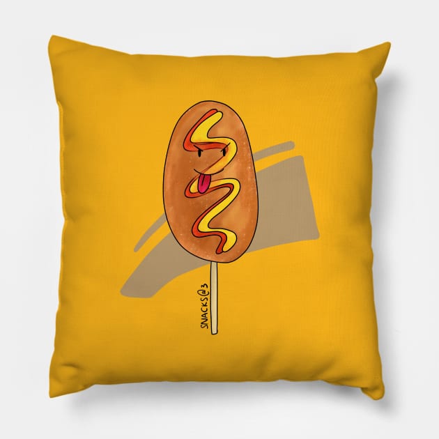 Corn Dog on Stick Pillow by Snacks At 3