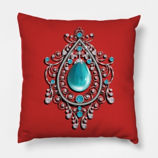 Turquoise jewelry blue color Pillow