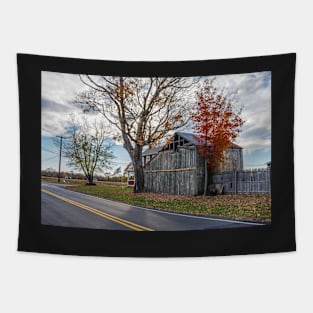 Rural Barn Along the Road Tapestry