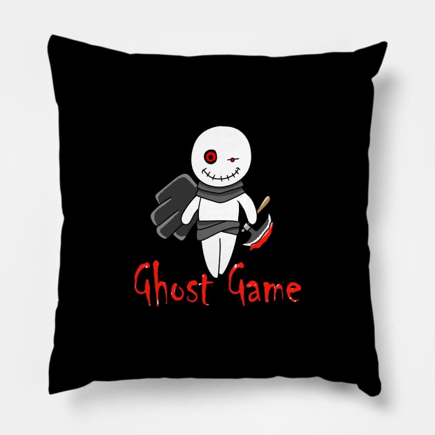 Ghost game scary horror cartoon Pillow by Ojoy