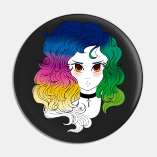 Hair Art - Rainbow Pin