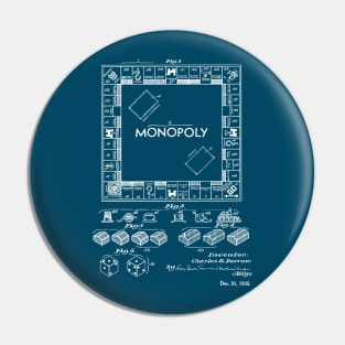 Monopoly Game Patent Art Pin