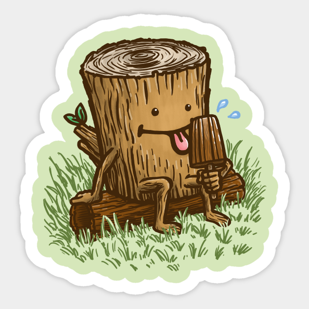 The Popsicle Log - Wood - Sticker | TeePublic The Popsicle Log - Wood - Sticker | TeePublic