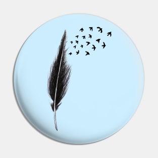 Feather and birds Pin