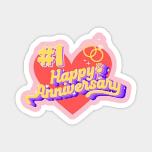 #1 Happy Anniversary Magnet