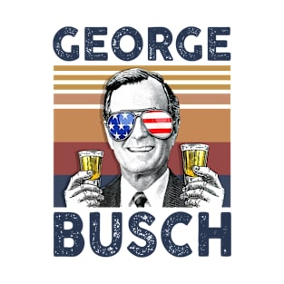 Geogre Busch US Drinking 4th Of July Vintage Shirt Independence Day American T-Shirt T-Shirt