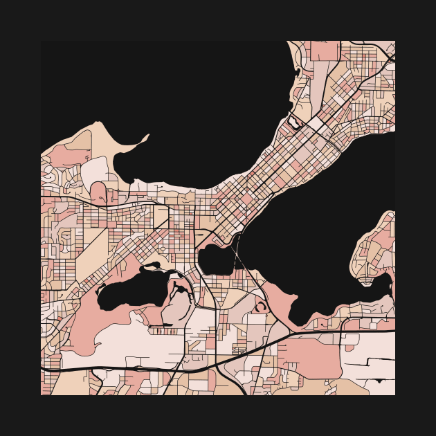 Madison Map Pattern in Soft Pink Pastels by PatternMaps