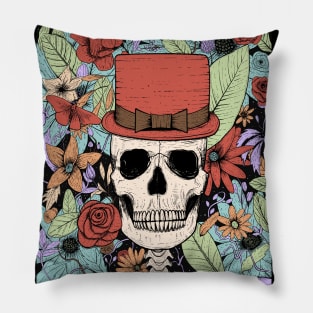 Alternative Clothing - Skull Floral Pillow