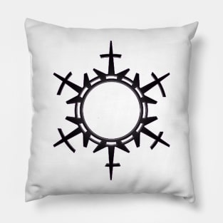 002. Black Snowdrop Circle Pillow