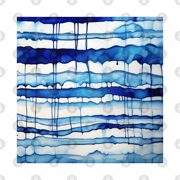 Blue Horizontal Watercolor Stripes by craftydesigns