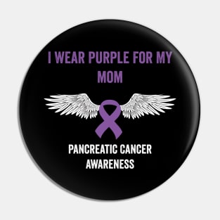 pancreatic cancer awareness - I wear purple for my mom - purple ribbon awareness month Pin