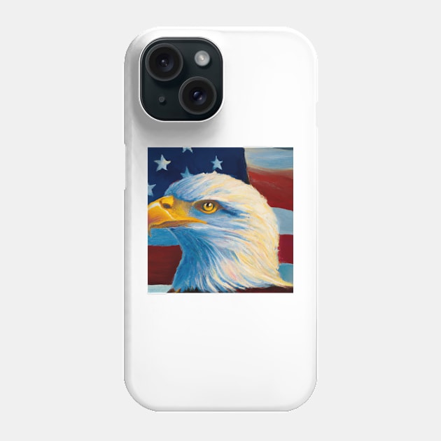 American Flag and Bald Eagle 3 Phone Case by AIArtByPDGStudio