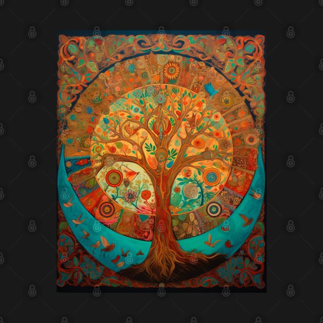 Sacred Renewal: Embracing Life's Cycle through the Tree of Life Mandala by Rolling Reality