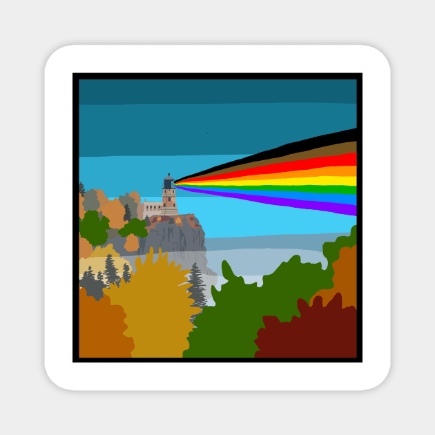 Split Rock Lighthouse Pride Magnet by andybirkey