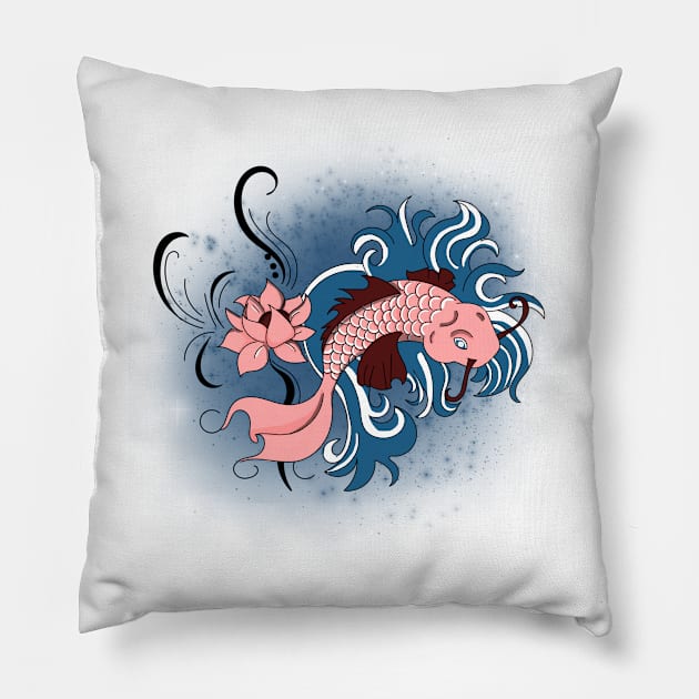 japanese fish Pillow by Nongio94