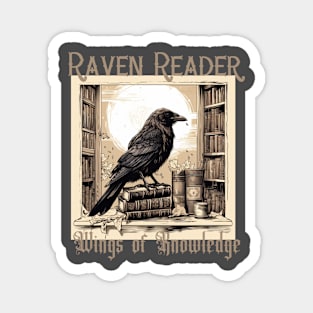 Raven and books wings of Knowledge Magnet