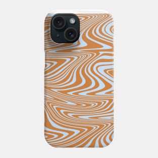 Blue and Orange Retro 70s Abstract Swirl Spiral Pattern Phone Case