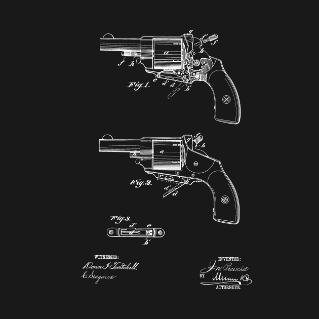 Fire Arm Vintage Patent Hand Drawing by TheYoungDesigns