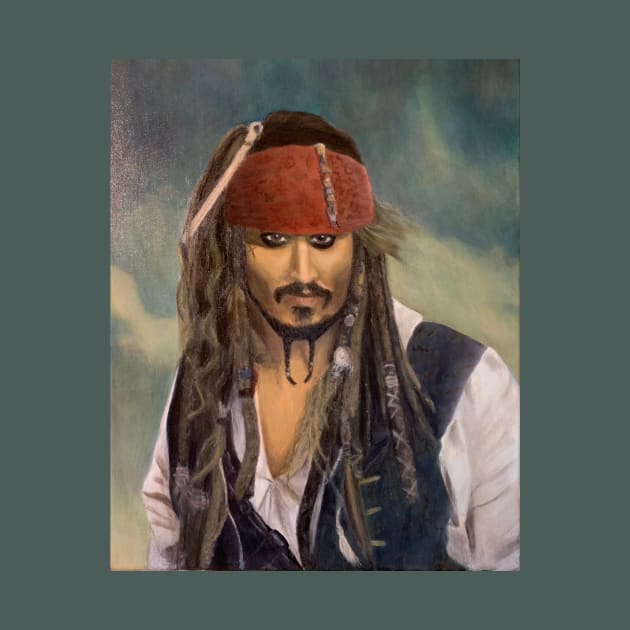 Captain Jack Sparrow oil painting by Art-by-Sanna