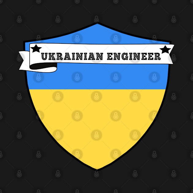 UKRAINIAN ENGINEER , UKRAINE COUNTRY SHIELD, MINIMALIST UKRAINE FLAG, I LOVE UKRAINE , BORN IN UKRAINE, FREE UKRAINE, by Just Simple and Awesome