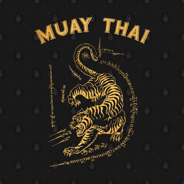 Muay Thai Tiger Sak Yant Tattoo Kickboxing Thailand by VintCam