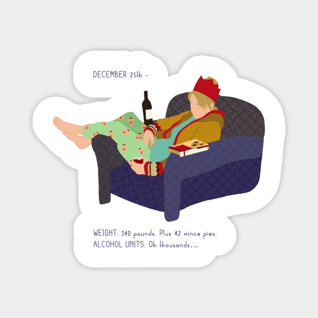 Bridget Jones Christmas Magnet by rachaelthegreat