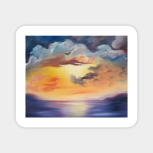 Cloud Dreaming, clouds, sky, skyscape, waterscape, ocean, dramatic sky, purple sunset, beautiful ocean sunset, Magnet