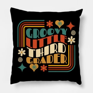 Groovy Little Third Grader First Day of School Pillow