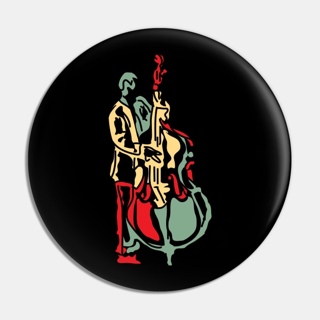 Abstract Colorful Bass Musician Pin by jazzworldquest