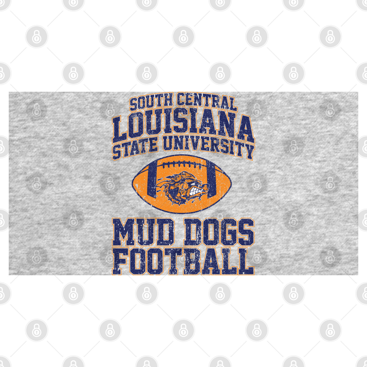 huckblade South Central Louisiana State University Mud Dogs Football (Variant) Long Sleeve T-Shirt