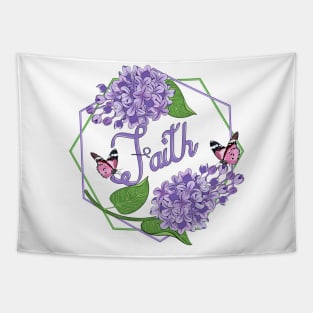 Faith - Lilacs And Butterflies Tapestry