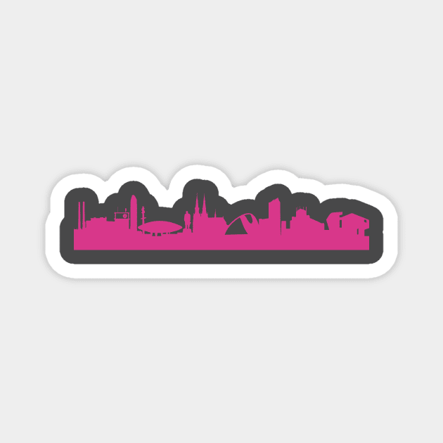 Eindhoven skyline pink Magnet by 44spaces