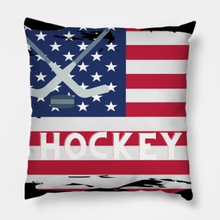 American flag hockey Pillow