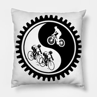 Bike Yin & Yang Pillow