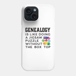 Genealogy Is Like Doing A Jigsaw Puzzle Without the Box Top Phone Case