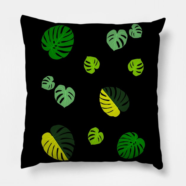 Monstera Deliciosa Pillow by Splash-of-Ink