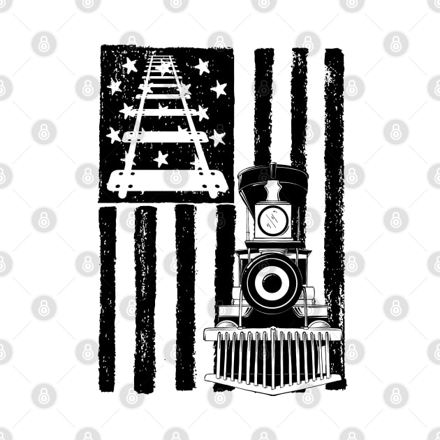 Vintage American flag train by JustBeSatisfied