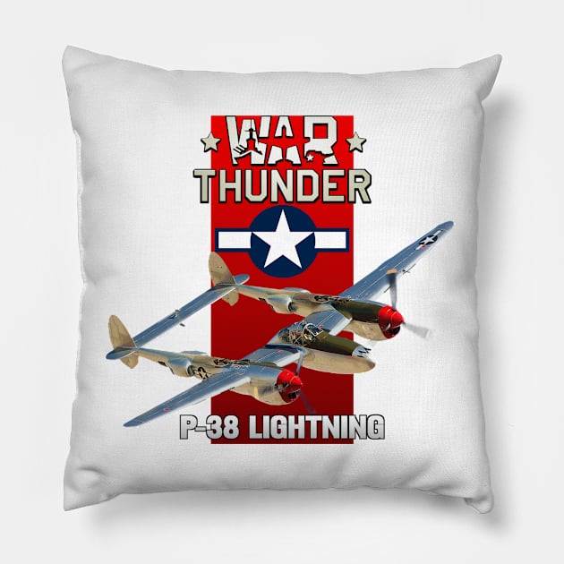 P-38 Lightning Pillow by MilMerchant