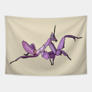 Orchid mantis cartoon illustration Tapestry